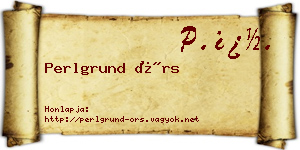 Perlgrund Örs névjegykártya